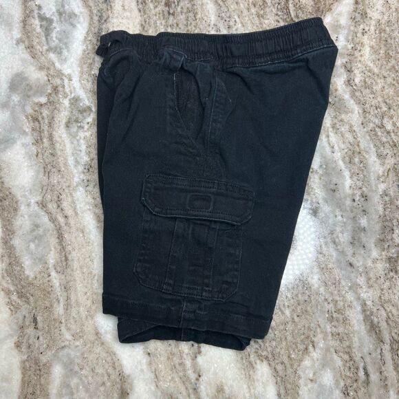 Street Rules Authentic Streetwear Black Cargo Shorts, Elastic Waist, Boys 6 - Picture 6 of 7